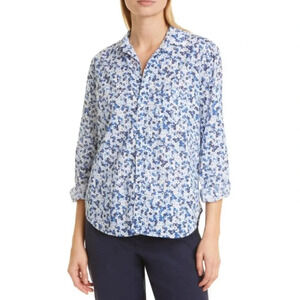 NWT!! Frank & Eileen - Woven Cotton Button-up Shirt in Blue Floral - Size Small